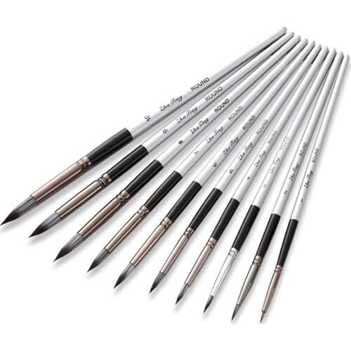 10 Pcs/Set Professional Watercolor Painting Brushes For Beginner Students Art Acrylic Stationery Drawing Brush Pens Gifts New