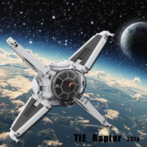 MOC Blocks Reconnaissance Star Series Wars Spacecraft TIE Raptor Childrens Toy Assembly Kit Starcraft Movie Model Military