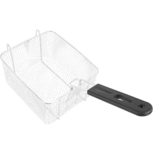 Stainless Steel Deep Fry Basket Rectangle Wire Mesh Strainer with Long Handle Frying Cooking Tool Food Presentation Tableware