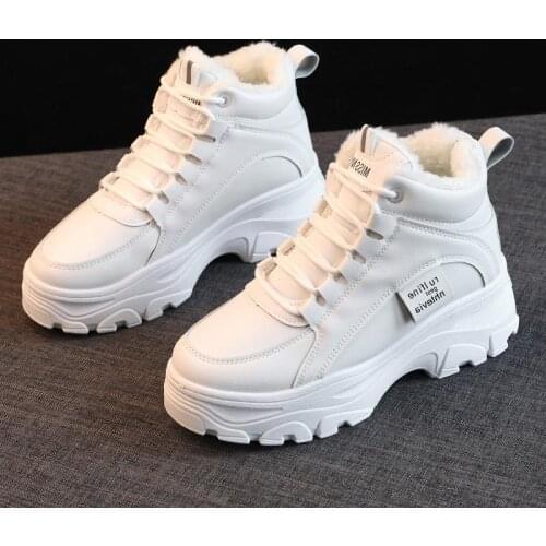 Womens casual sneakers; winter sneakers with plush fur; warm womens shoes; womens shoes with lacing; womens shoes on uio90