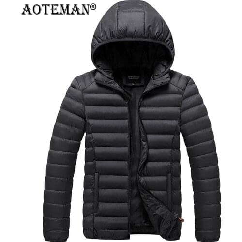 Men Winter Parkas Warm Hooded Jacket Thick Coats Solid Stripe Male Overall Outwears Fashion Windbreaker Windproof Jacket LM111