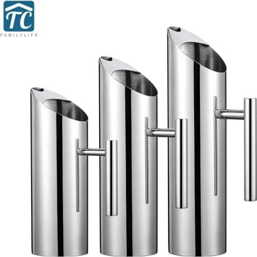 Stainless Steel Pitcher Pot Cold Water Wine Juice Bottle Cooler Coffee Kitchen Kettle Durable Straight Ice-resistant Jug Bar
