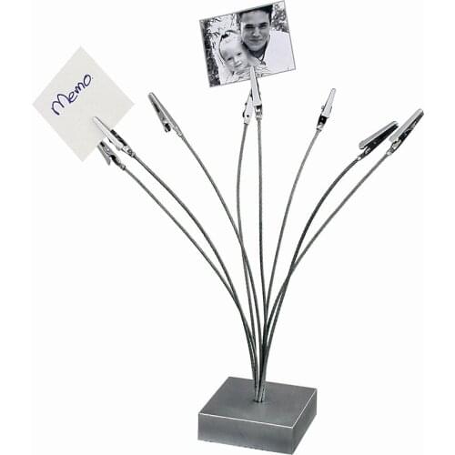 Square Base 8-Branch Metal Alligator Clips Tree Style Memo/Card/Paper/Photo Holder Table Number Holder for Wedding Party