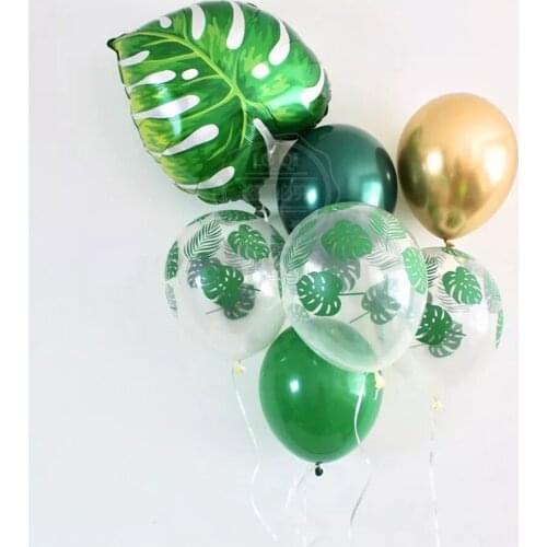 Latex Leaves Balloon Green Balloons Green Palm Leaf Safari Party Hawaii Baloons Birthday Wedding Tropical Dinosaur Animal Wild