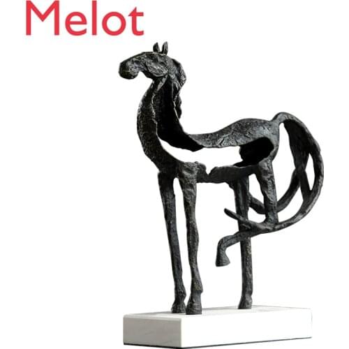 Master Handmade Lucky Good Taste Vintage Industrial Style Ornaments Creative Hollow Pony Iron Abstract Crafts Decoration