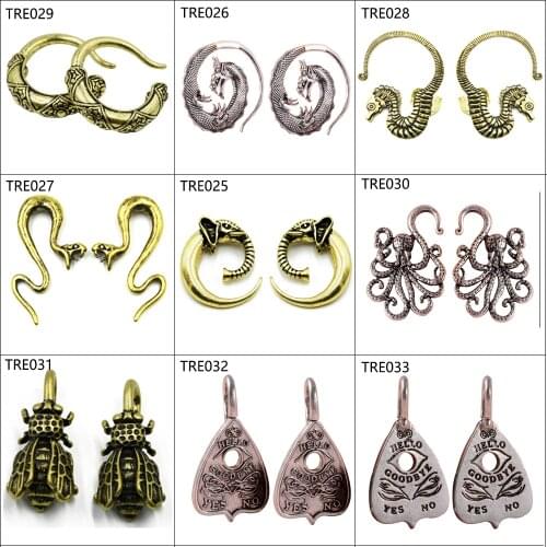 PAIR Fashion Indian Tribal Earring Spiral Taper Stretcher Piercing Gauge Expander Plugs Body Jewelry Ear Weight