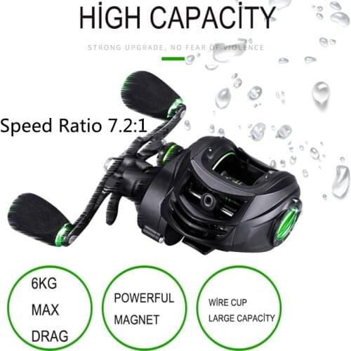 7.2:1 Ratio 6kg Max Drag Casting Reel New Low Profile Reel Baitcasting Fishing Reels