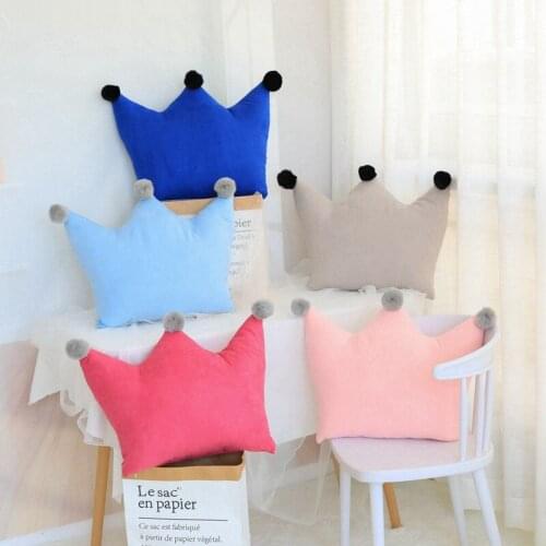 45cm 5 Colors Crown Plush Pillow Toy Soft Stuffed Cartoon Crown Cushion Doll Home Bed Decoration Sofa Rest Nap Pillow Kid Gifts