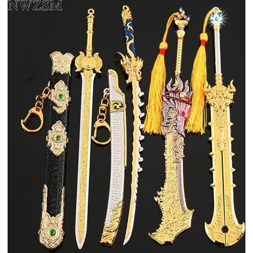 Naraka: Bladepoint Metal weapon weapon 21cm wide knife alloy model toy ornament set with diamonds
