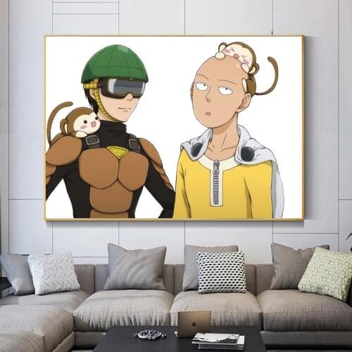 One Punch Man Anime Poster Manga Anime Fabric Canvas Art Prints,50 x 70 cm,No Frame