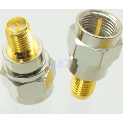 Adapter F TV male plug to RPSMA female plug straight RF COAXIAL