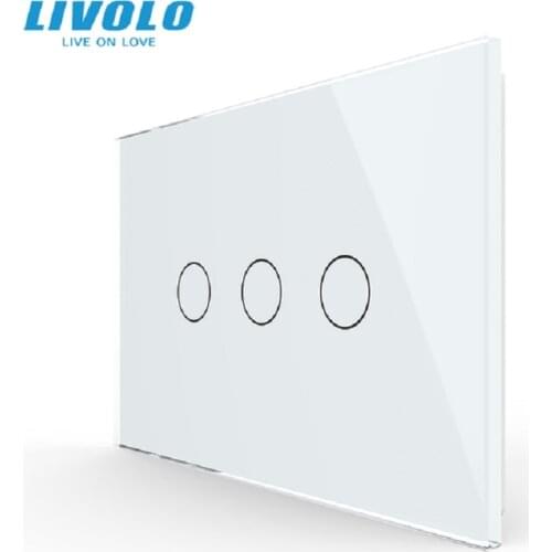 Manufacturer, Livolo Wall Switch VL-C903-11,3-gang 110~220V Crystal Glass Panel,AU/US Standard Touch Screen Control Wall Light
