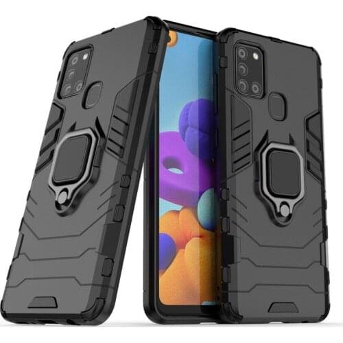 Shockproof 360 Degree Rotation Ring Holder Kickstand Armor Protective Case for Samsung Galaxy A21S