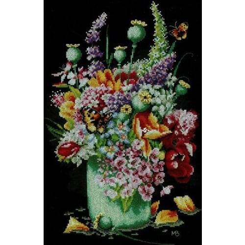 Drop Shipping Embroidery Flower Power Bouquet Cross Stitch Patterns for Mom with 100% Cotton Floss &Free Shipping for Wall Decor