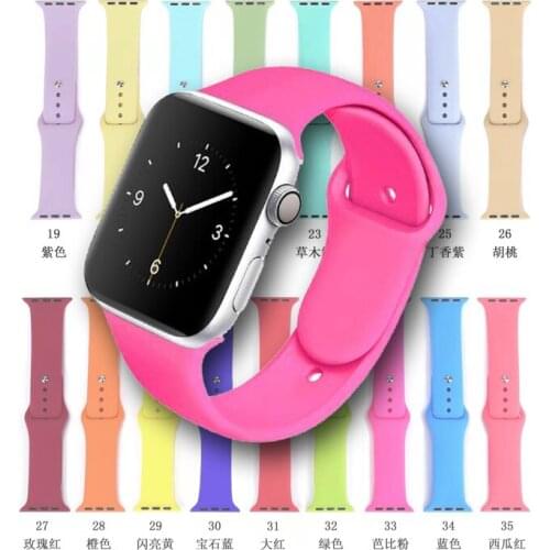 For Apple Watch band 38mm 40mm 42mm 44mm Silicone Strap For iwatch SE/6/5/3/2/1 Soft band