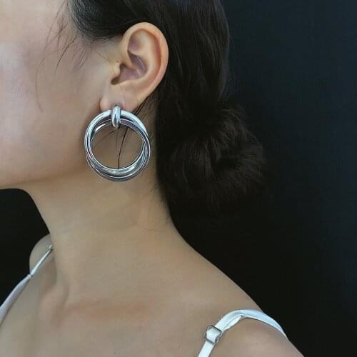 Abayabay European Lover Ear Stud Earring Hoop Drop Earrings Women Silver Color Cute Girl Classic Jewelry Brincos Aretes De Mujer