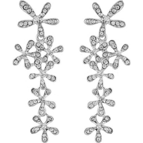 Gold Silver Color Exaggerated Flower Long Dangle Earring New Fashion Snowflake Drop Earrings for Women Trendy Jewelry Gifts