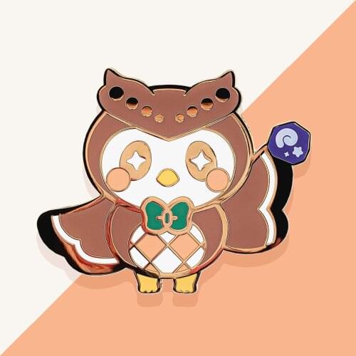 Villager NPC Kawaii Blathers Hard Enamel Pin New Horizons Cartoon Animals Owl Brooch Animal Crossings Fans Collect Medal Jewelry
