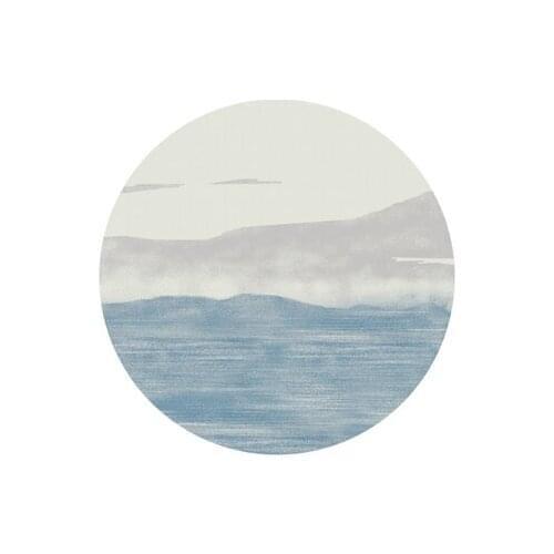 Modern Geometric Striped Carpet Round Living Room Bedroom Decorative Chair Non-Slip Floor Mat