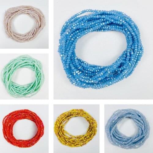 1 Strand 1mmx2mm Coating Shiny Colors Crystal Faceted Rondel Glass Beads for Jewelry Making Jewelry Diy