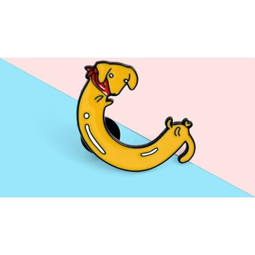 Dachshund Enamel Pin Dog Puppy Cartoon Brooches Funny Animal Badges Bag Shirt Lapel Pin Buckle Dogs Jewelry Gift for Dog Parents