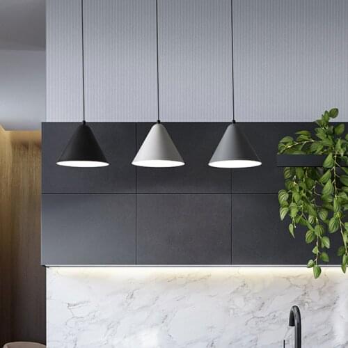 Nordic Vintage Ceiling Pendant Lamp for Kitchen Dining Room Bedroom White Black Wrought Iron Industrial Chandelier Lighting