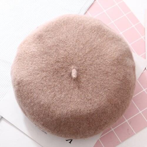 French Style Vintage Plain Beret Cap Beanie Hat Unisex Women Girls Wool Warm Winter Hat Beret Femme Hats Caps