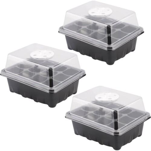 Plant Nursery Tray Seedling Propagation Kit Humidity Vented Domes 6 Cells 12-hole Garden Decoration Mini Greenhouse
