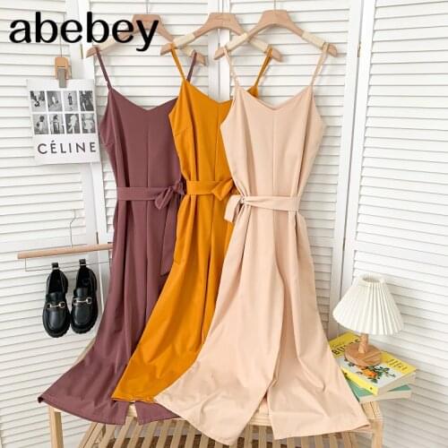 Temperament V-neck sleeveless off shoulder Jumpsuit high waist bandage waist casual wide leg solid Jumpsuit 2021 New Summer