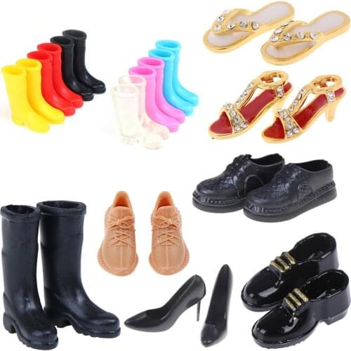 1Pair Cute Doll Shoes Mini Shoes Boot High Heels For Russian BJD DIY Handmade Doll Doll Accessories