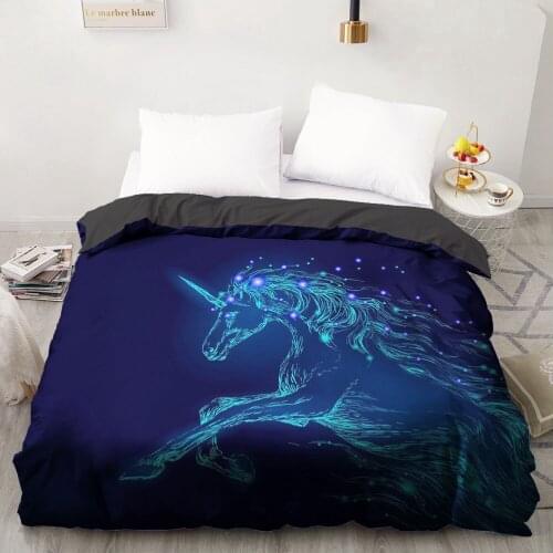 1 PCS Duvet Cover,3D Printing Quilt Cover 240x220/200x200/140x200/210x210,Vector Horse Bedding Double/Queen/King size,Drop Ship