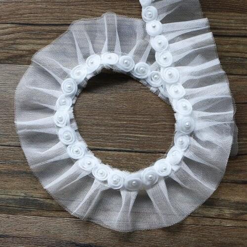 1yard new 5.5cm wide, white embroidery, tulle, lace, decorative band DIY, sewing tools, Funny Wedding Necklace