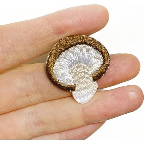 100pcs/lot Small Embroidery Patch Mushroom Shiitake Food Clothing Decoration Sewing Accessory Craft Diy Iron Applique