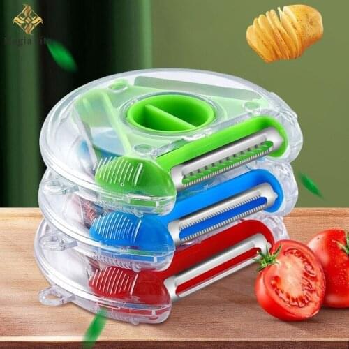 2pcs 3in1Multifunction Kitchen Convenience Vegetable Peeler Shredder Carrot Grater Fruit Cutter Hredding Tool Gadgets Supplies