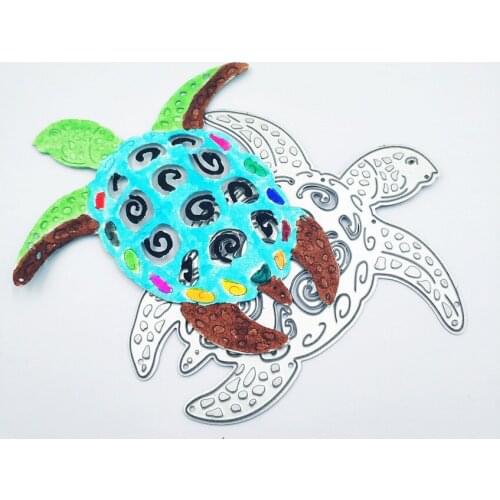 2PCS die Cutting dies Colour the sea turtlemetal craft paper die Scrapbooking/DIY Embossing mould Easter New Year cards