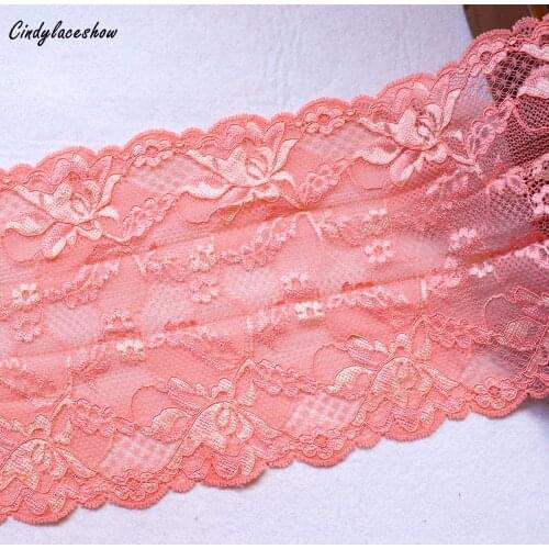 2Yards 16.5cm Wide Stretch Embroidered Lace Trim Bra Lace Fabric DIY Sewing Crafts Garters Garments Clothes Accessories Supplies
