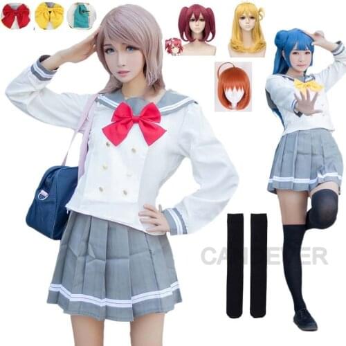 2020 adult women Fashion Anime Love Live! Sunshine Cosplay Costume Aqours School Uniforms Kurosawa Ruby Sailor Suit Wig Cosplay