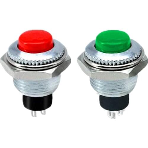 5pcs High Quality Red Green Round Button 12mm Momentary Push button Switch 3A 1255VAC 1.5A 250VAC