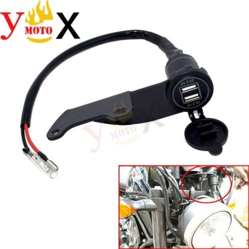 5V 2.1A Motorcycle Waterproof Modified Dual USB Charger Cigarette Lighter Adapter Phone Charge Charging For Honda Rebel CM500
