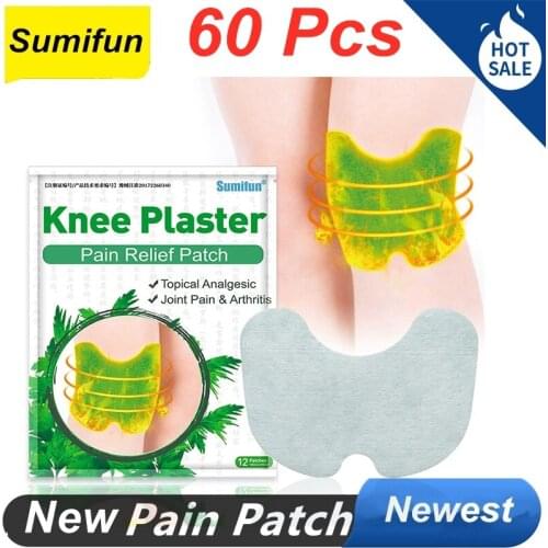 60 Pcs / 5 Bags Joint Patch Sticker Wormwood Extract Knee Joint Ache Pain Relieving Sticker Rheumatoid Arthritis Joint Patch