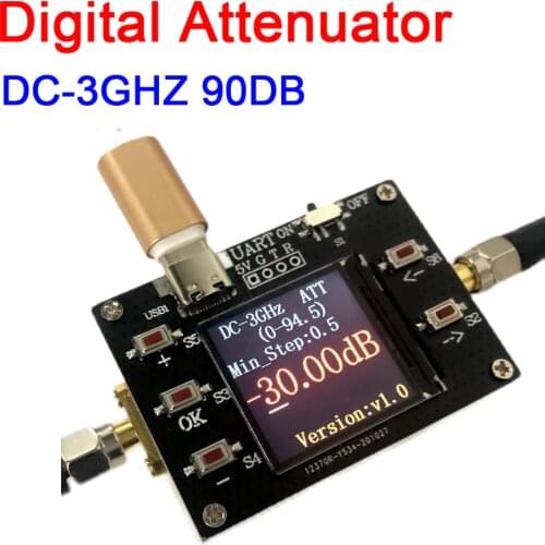 Digital Attenuator DC-3GHZ 90DB program-controller 0.5dB step TFT display support TTL serial port communication