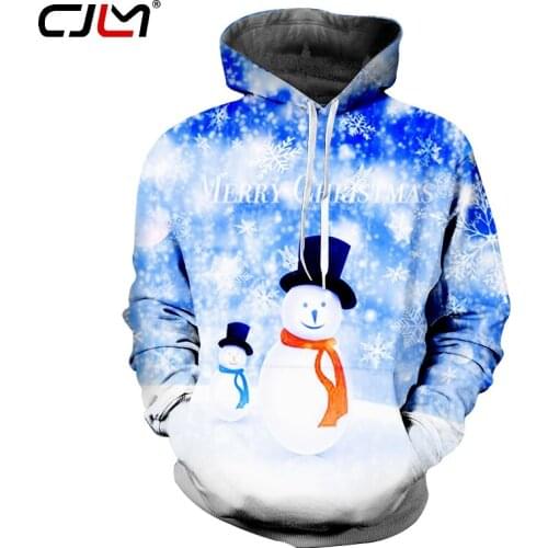 CJLM Man New Lovely Snowman Hoodies 3D Printed Mens Large Size Leisure Funny Christmas Snowflake Pullover Suppliers