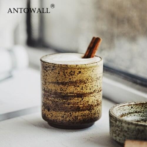 ANTOWALL Japanese Style Teacup Ceramic Retro Household Coffee Cup Kung Fu Cup Restaurant Water Cup Drinkware