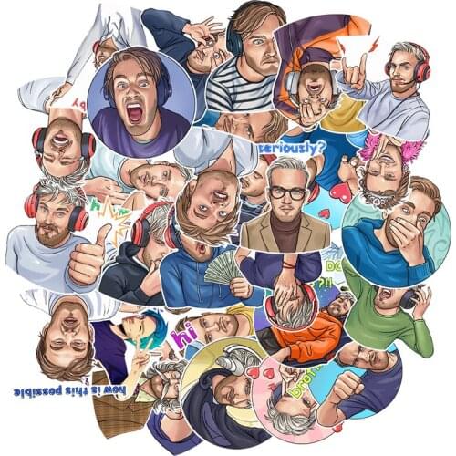 10/34Pcs/set Brofist PewDiePie funny Stickers For Motorcycle Skateboard Bicycle Laptop Phone Guitar Snowboard Suitcase Pegatinas