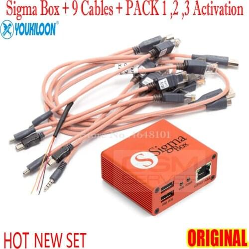 2020 Newest 100% Original Sigma Box+9 Cables(with PACK 1+PACK2+PACK3 Activation)new update For Motorola&Alcatel&Huawei&ZTE
