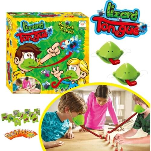 Novelty Toys Green Lizard Tongue Idear Creator Desk Card Game Play With Companion Kids Toys for Children Christmas Gifts