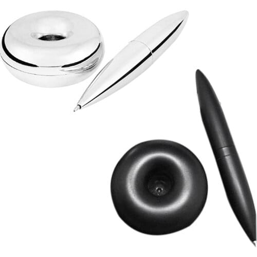 Floating Pen with Magnetic Base Chrome Ball Point Writing Pen with Magnet Holder Office Paper Weight