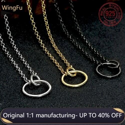 Fit Original 1：1s925 sterling silver o-ring pendant gold silver black necklace fashion luxury brand monaco jewelry gift