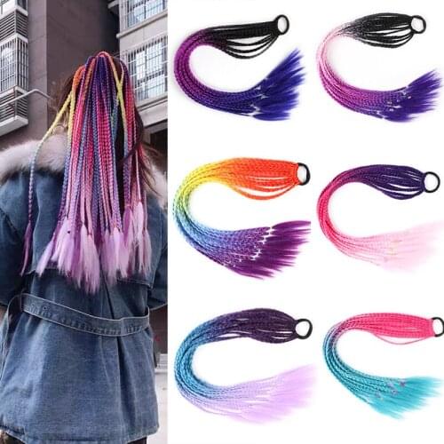 Full Star Wig Ponytail Hair Ropes Kids Twist Braid Rope Headdress Hair Braider Elastic Hair Band Rubber Band Hair Accessories