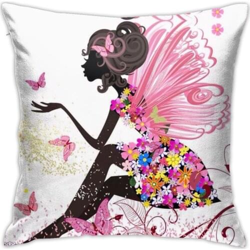 Fairy Butterfly Pillow Case Printed Pillow Cover beautiful Fairy Butterfly Hotel Home Sofa Cushion Cover
